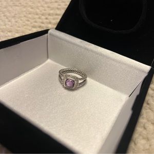 David Yurman purple ring Petite Albion® Ring with Amethyst and Pavé Diamonds